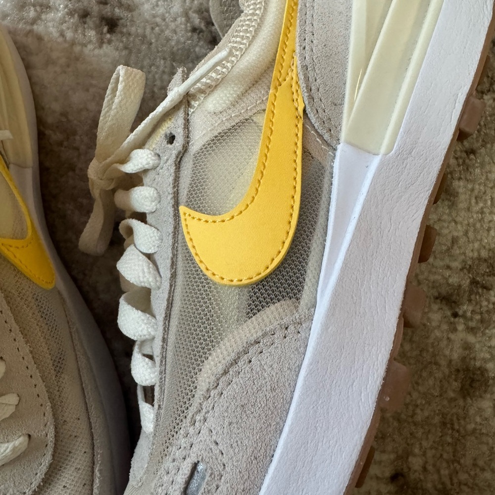 Nike Cream and Yellow Athletic Shoes